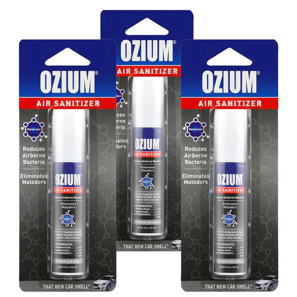 Ozium Air Sanitizer 0.8 oz Spray, That New Car Smell 3-PACK