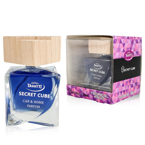 Tasotti Car Air Freshener, Luxury Perfume for Car and Home, Long-Lasting Air Freshener and Odor Eliminator, Secret Cube Collection, Tropical Fruit