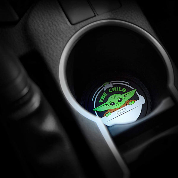 Plasticolor Star Wars Baby Yoda Car Coaster, 2x Mandalorian The Child Coasters