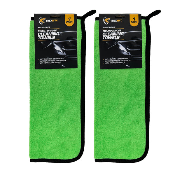 TrexNYC Microfiber Cleaning Towels, Soft & Durable Cleaning Towel - No Scratches, Superior Durability - Ideal for Cars and Housekeeping, 3 Count, 2 Packs