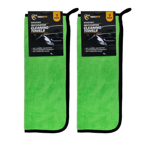 TrexNYC Microfiber Cleaning Towels, Soft & Durable Cleaning Towel - No Scratches, Superior Durability - Ideal for Cars and Housekeeping, 3 Count, 2 Packs