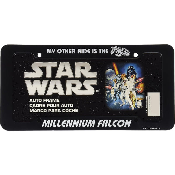 Chroma Star Wars License Plate Frame:  Plastic Car License Plate Covers and frames, Millennium Falcon