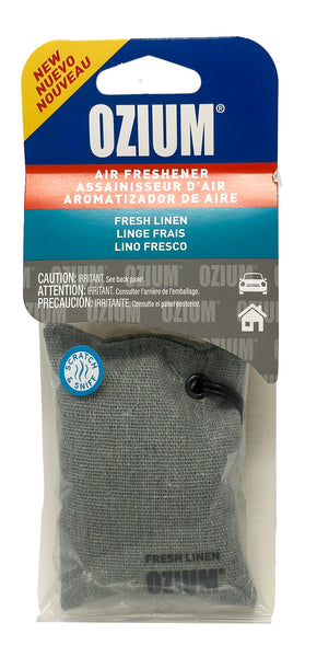 Ozium Scented Sachet Car Air Fresheners and Odor Eliminator for Car, Home Closets, Shoes, and Suitcases,  Fresh Linen