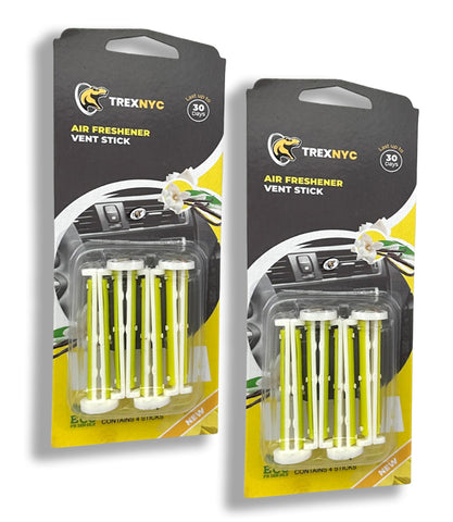 TrexNYC Car Air Fresheners Vent Sticks – Essential Car Odor Eliminator – Perfect Scented Car Accessories – For Long Lasting Fragrance up to 30 days, Vanilla, 2 Packs