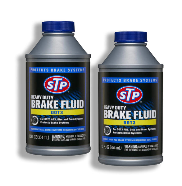 Heavy Duty Brake Fluid, Dot 3 Brake Fluid Protects Brake Systems, ABS, Disc and Drum Systems, 12 Oz, by STP, 2 Packs