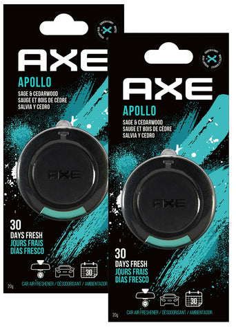 Axe Apollo Hanging 3D Disc Car Air Freshener, Odor Eliminator for Strong Odor Car Air Fresheners Hanging for Your Car, 2 Packs