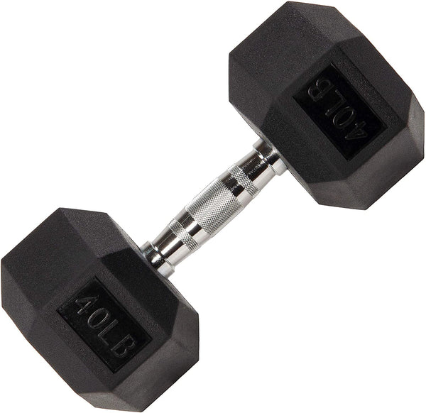 Gymnastics Power Hex Dumbbells Exercise & Fitness Weights Dumbbell for Women & Men (40 lb, Single)