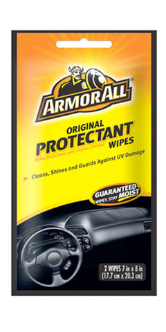 Armor All Vehicle Protectant Wipes Renews & revitalizes vinyl, rubber & plastic, Lint-free 2 Wipes