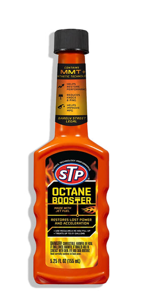 STP, Octane Booster, Fuel Intake System Cleaner, Helps Restore Power and Acceleration, 5.25 FL OZ Bottle