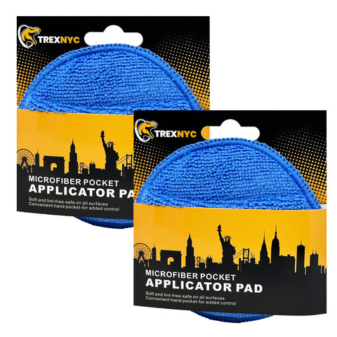 TrexNYC Microfiber Wax Applicator Pads with Finger Pocket – Versatile Foam Applicator for Effortless Waxing, 2-Packs
