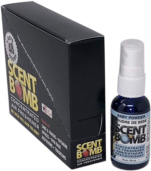 Scent Bomb Air Freshener Spray, 100 % Oil Based Concentrated Air Freshener, Air Freshener Spray for Car, Room, Bathroom and Odor Eliminator, Baby Powder, 2 Pack