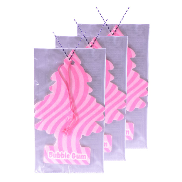 Little Trees Hanging Car Freshener Cardboard Paper For Home Car Office Bubble Gum Pack of 3