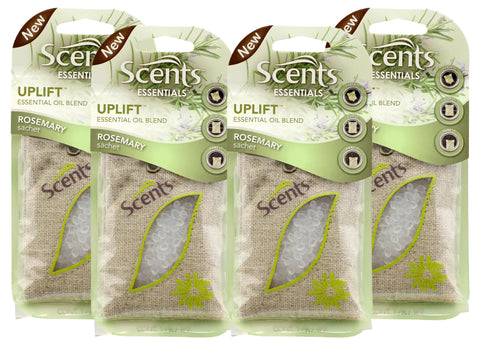 Scents Automotive Essentials Air Freshener: Uplift, Rosemary Sachet, 4 Pack