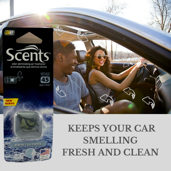 Scents Car Vent Clips Air Freshener, Automotive Air Freshener and Odor Eliminator, Long-lasting Fragrance Up to 180 Days, Storm, 3 ml, 4 pack