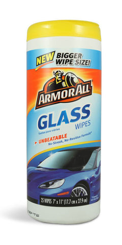 Armor All Crystal Clear Glass Wipes Auto Home & Office Ammonia-free & Residue-free 25 Cleaning Wipes