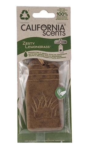 California Scents Zesty Lemongrass Hanging 3D Paper: Natural, Environmentally Friendly Car Freshener with Recycled Materials and Strong Odor Eliminator for Automotive Air Freshening