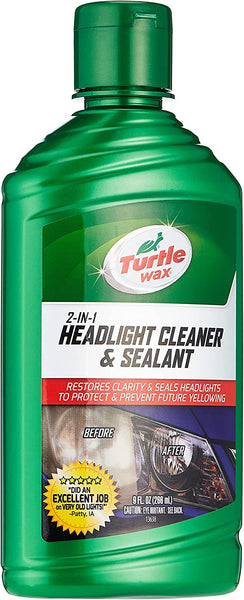 Turtle Wax Headlight Cleaner and Sealant, Headlight Cleaner Restores Dull & Yellowed Headlights- 9 oz., Green