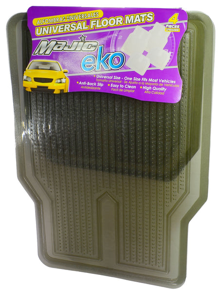 Majic Eko 4-Piece Car Floor Mats Universal Transparent Vinyl Smoke Protect Debris Spills Wear & Tear