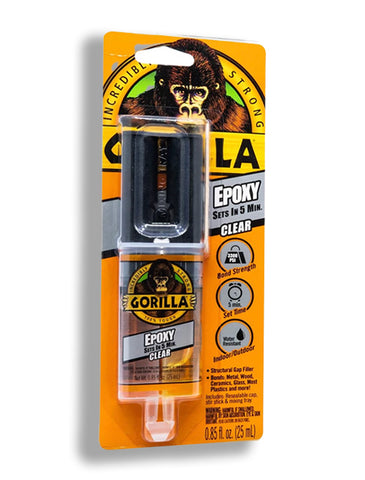 Gorilla Epoxy, 5 Minute Epoxy Set, 2 Part, .85 Ounce Syringe, Clear