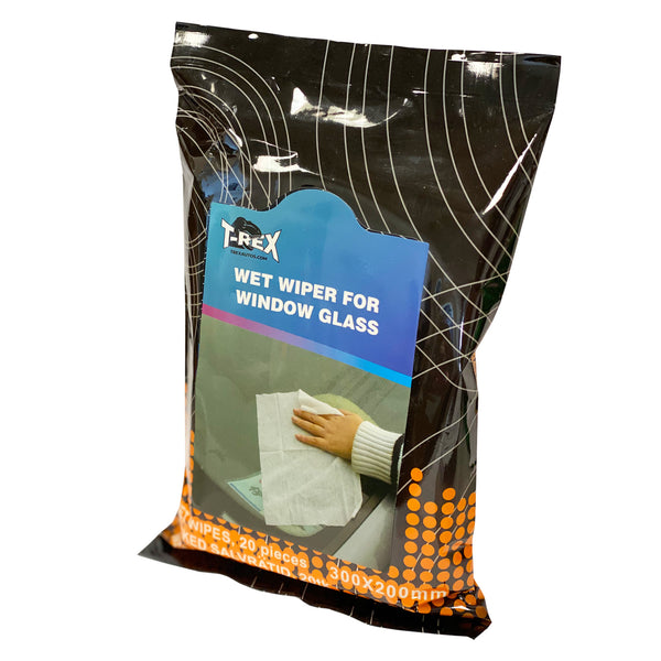 T-Rex Glass Cleaner Wipes Car Window Cleaner Pack with 20 Wet Wipes (2-PACK)