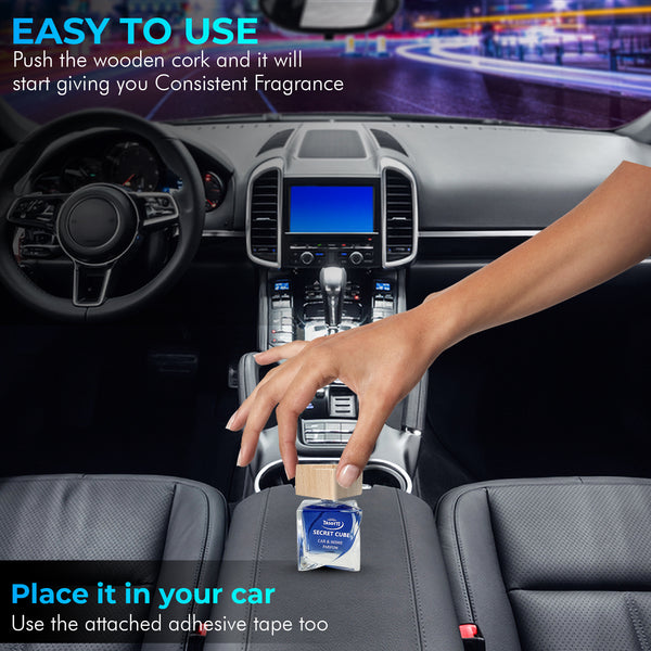 Tasotti Car Air Freshener, Luxury Perfume for Car and Home, Long-Lasting Air Freshener and Odor Eliminator, Secret Cube Collection, Tropical Fruit