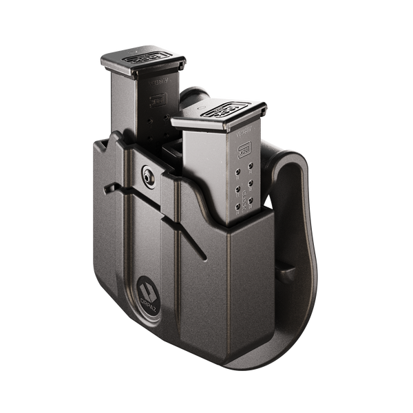 Orpaz Pistol Mag Pouch, Magazine Holster for 0.40, 9mm Magazine Holder, Double Magazine, Paddle, Single Stack Polymer