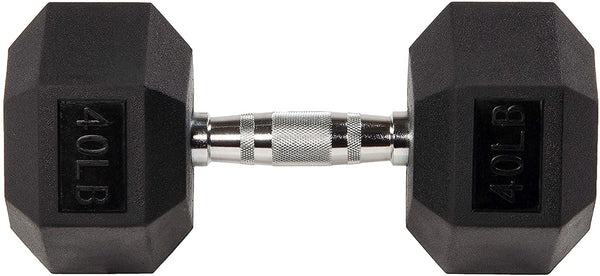 Gymnastics Power Hex Dumbbells Exercise & Fitness Weights Dumbbell for Women & Men (40 lb, Single)