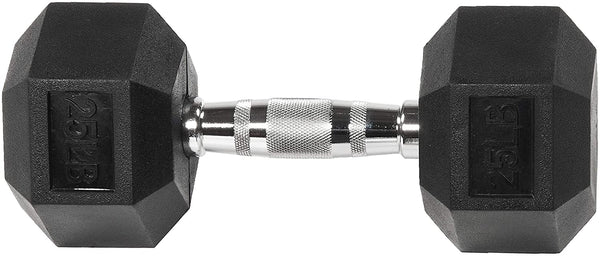 Gymnastics Power Hex Dumbbells Exercise & Fitness Weights Dumbbell for Women & Men (25 lb, Single)