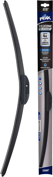 PEAK Silicone Platinum 28" Front Windshield Wiper Blade, Replacement Windshield Wiper Blade with Universal Connector, Pack of 1