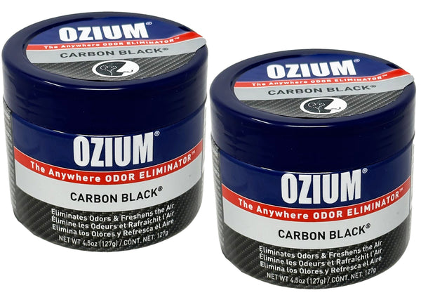 Ozium Air Sanitizer 4.5 oz Gel: Odor Eliminator for Strong Odor, Car Air Freshener, Carbon Black, 2 Packs