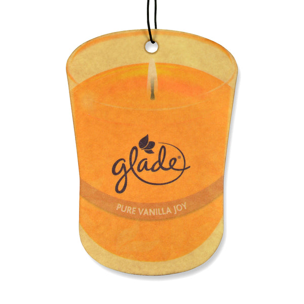 Glade Paper Candle Hanging Car and Home Air Freshener, Pure Vanilla Joy Scent