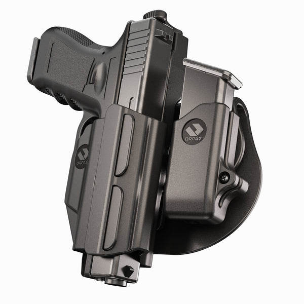 Orpaz Adjustable and Modular OWB Holster Compatible with Ruger Security 9 Holster, Sights and Optics Compatible, Paddle with Magazine Holder