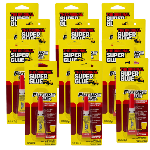Super Glue: Original Future Glue, 0.07 OZ - Heavy Duty, Strong Glue for Plastic, Wood, Rubber, Ceramic Repair, and More, 12 Packs