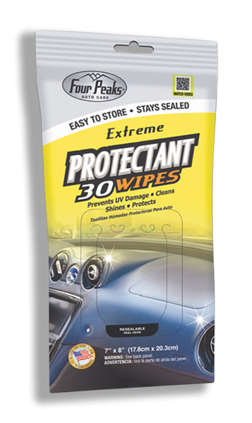 Four Peaks Protectant Wipes, Protect Interior Car Surfaces, Extreme, 30 Wipes pouch