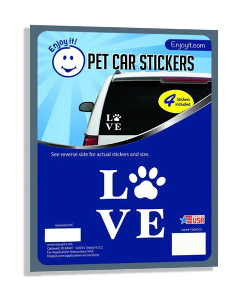 Enjoy It Love & Paw Car Sticker, 4 count