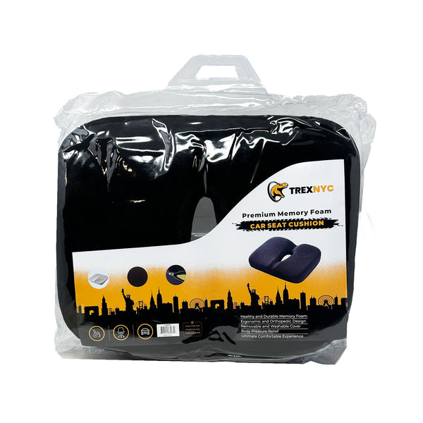 TrexNYC Donut Pillow - Memory Foam Sitting pillow - Car Seat & Office Chair Cushion - Slip-Resistant with Soft Surface, 2 PACK