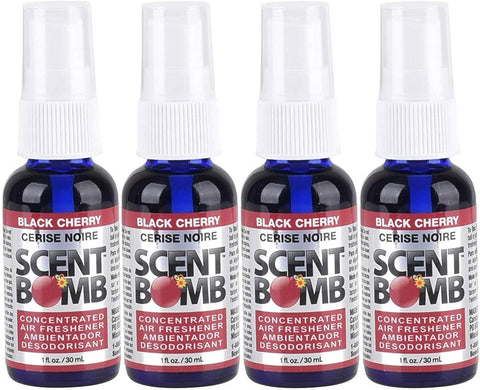 Scent Bomb Air Freshener Spray, 100 % Oil Based Concentrated Air Freshener, Air Freshener Spray for Car, Room, Bathroom and Odor Eliminator, Cherry, 4 Pack