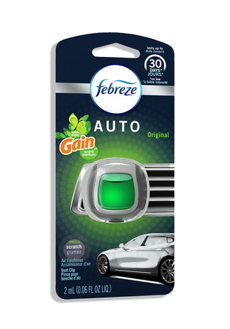 Febreze Car Air Freshener, Car Vent Clip and Odor Eliminator, Gain Original Scent, 1 Pack