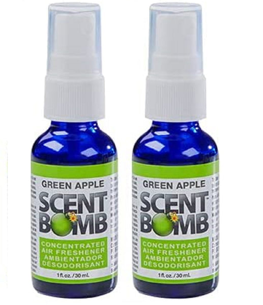 Scent Bomb Air Freshener Spray, 100 % Oil Based Concentrated Air Freshener, Air Freshener Spray for Car, Room, Bathroom and Odor Eliminator, Green Apple, 2 Pack