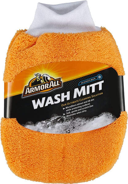 Armor All Microfiber Car Wash Mitt, Cleaner for Bugs or Dirt, for Cars & Truck & Motorcycle