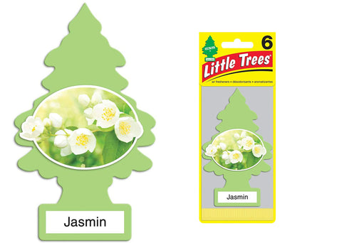 Little Trees Hanging Car Freshener Cardboard Paper For Home Car Office Jasmin Pack of 6
