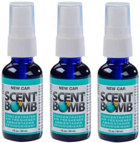 Scent Bomb Air Freshener Spray, 100 % Oil Based Concentrated Air Freshener, Air Freshener Spray for Car, Room, Bathroom and Odor Eliminator, New Car, 3 Pack