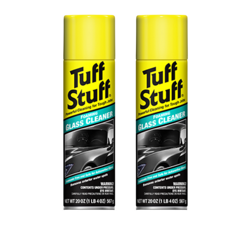 Tuff Stuff Foaming Glass Cleaner for Car Glass Window, Streak-Free Shine, Deep Cleaning Foaming Action, Safe for Tinted and Non-Tinted Windows, Ammonia Free Foam Glass Cleaner, 20 Oz. Spray 2 Packs