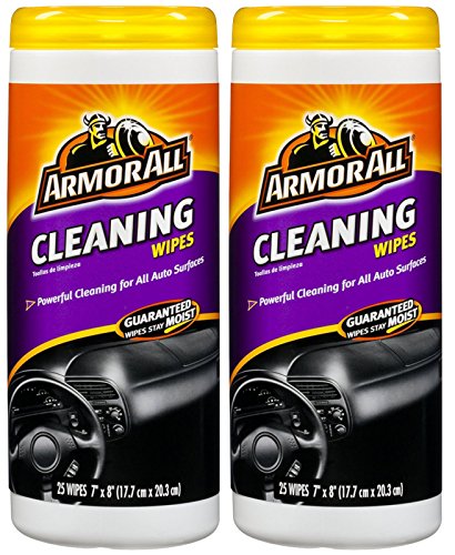 Armor All Automotive Cleaning Wipes Removes Ground-in Dirt Dust & Grime Lint-free 25 Disposable Wipes - 2 Pack