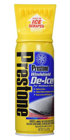 Prestone Windshield De-Icer Spray, 11 oz. - Snow Spray for Windshield, Windows, and Wiper Blade Car Deicer