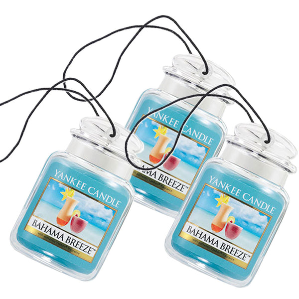 Yankee Candle Car Jar Ultimate Auto & Home Odor Neutralizing Air Freshener, Bahama Breeze (Pack of 3)