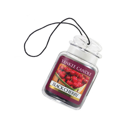 Yankee Candle Car Jar Ultimate Auto, Home & Office Odor Neutralizing Air Freshener, Black Cherry