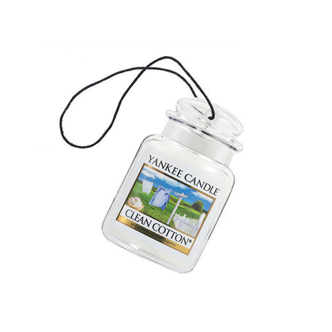 Yankee Candle Car Jar Ultimate Auto, Home & Office Odor Neutralizing Air Freshener, Clean Cotton
