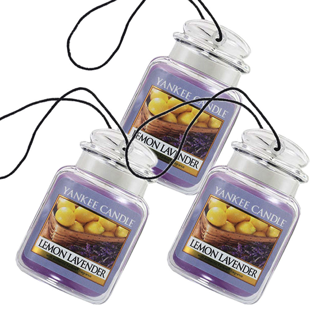 Yankee Candle Car Jar Ultimate Auto & Home Odor Neutralizing Air Freshener  Lemon Lavender(Pack of 3) by GOSO Direct