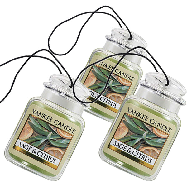 Yankee Candle Car Jar Ultimate Auto & Home Odor Neutralizing Air Freshener Sage & Citrus (Pack of 3)